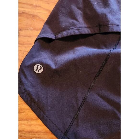LULULEMON WOMENS LOT SPEED UP HR HIGH RISE SHORTS LINED BLACK BLUE SZ 9 RUNNING - Picture 4 of 9